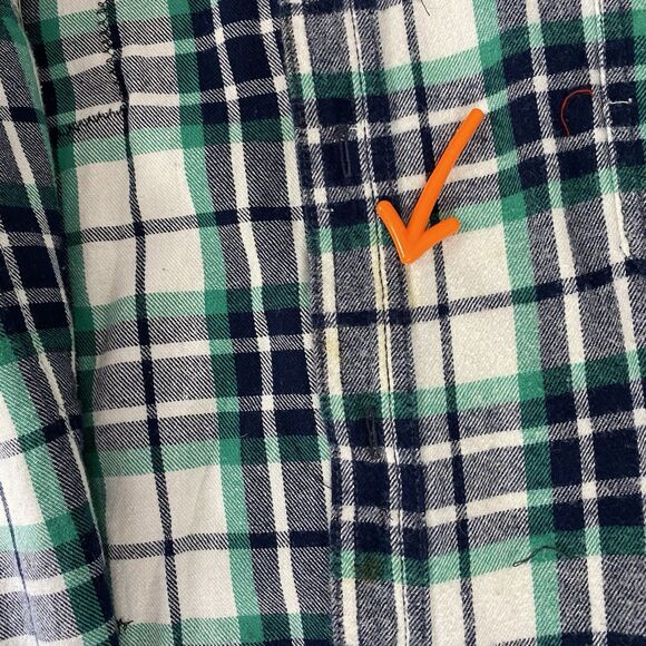 Flannel Shirt Womens 3X Duster Shacket Green Cottage Grunge Art Upcycle Peasant - Picture 15 of 16